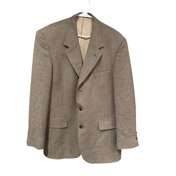 Perry Ellis Other - PERRY ELLIS Mens Tweed‎ Blazer Sport Coat Casual Jacket Size 44R Wool Brown EUC